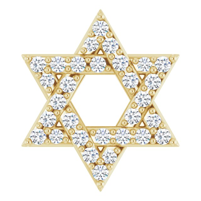 14K Yellow Gold 1/10 CTW Natural Diamond Star of David Pendant