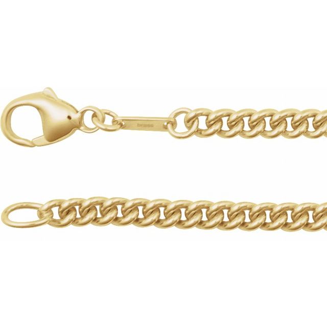14K Yellow Gold 3.4 mm Curb Chain