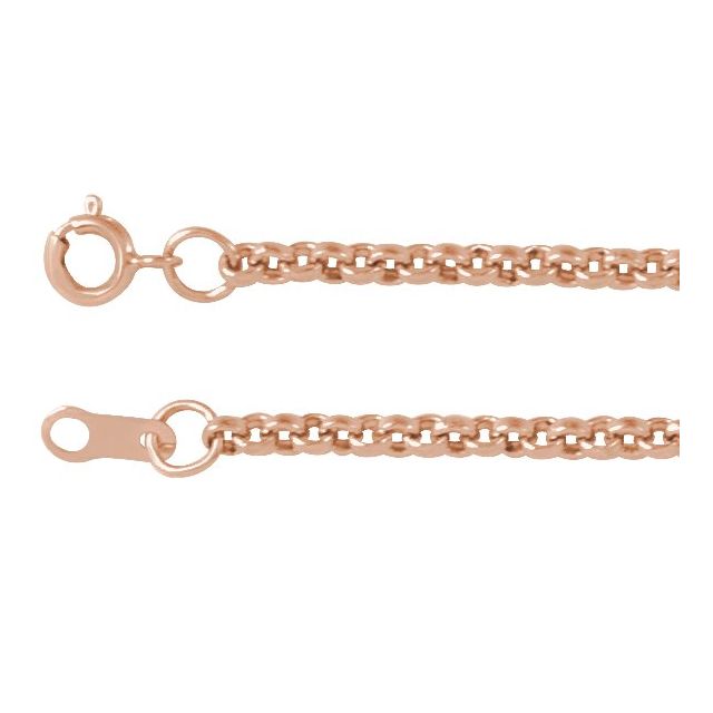 14K Rose Gold 14K Rose Gold 2 mm Rolo 16" Chain