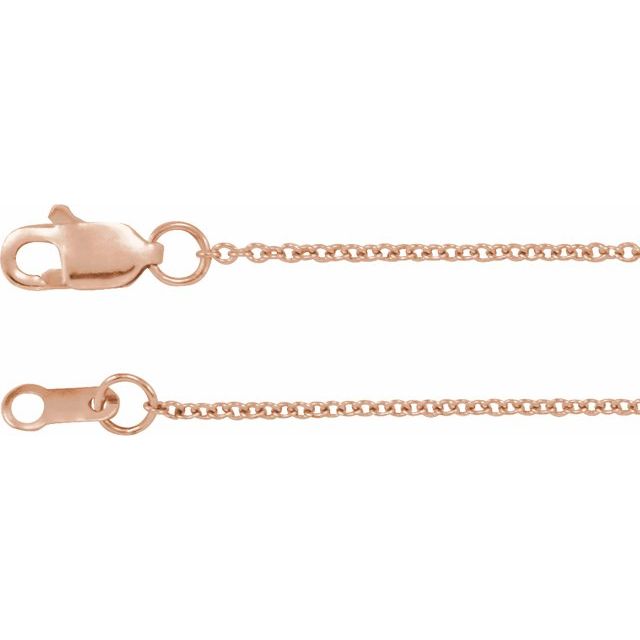 18K Rose Gold 18K Rose Gold 1 mm Cable 16" Chain