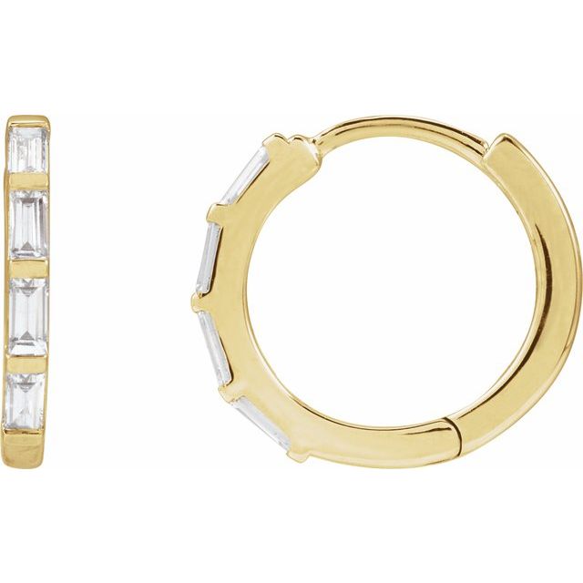 14K Yellow Gold 1/3 CTW Lab-Grown Diamond Hoop Earrings