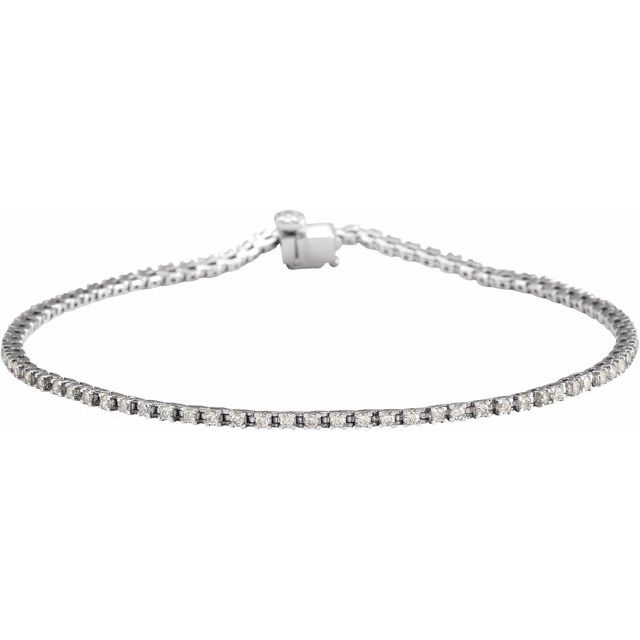 14K White Gold 1 CTW Natural Diamond Line 7 1/4" Bracelet
