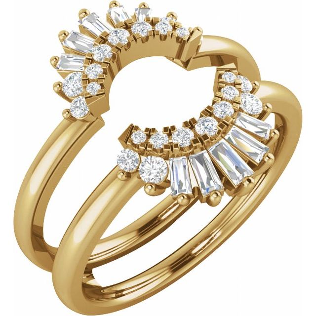 14K Yellow Gold 1/2 CTW Natural Diamond Ring Guard
