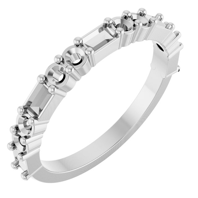 14K White Gold 3/4 CTW Natual Diamond Anniversary Band