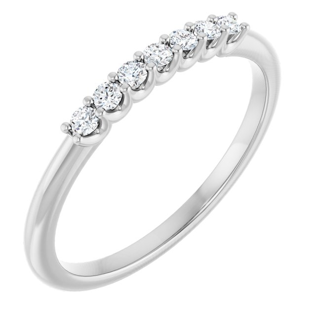 14K White Gold 1/10 CTW Natural Diamond Anniversary Band