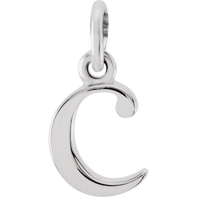 Sterling Silver Lowercase Initial c Charm/Pendant