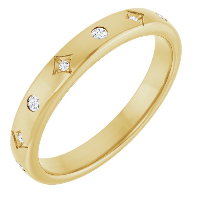 14K Yellow Gold .08 CTW Natural Diamond Anniversary Band