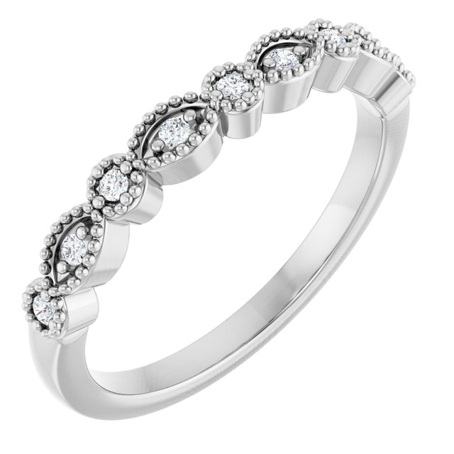 14K White Gold .08 CTW Natural Diamond Matching Band