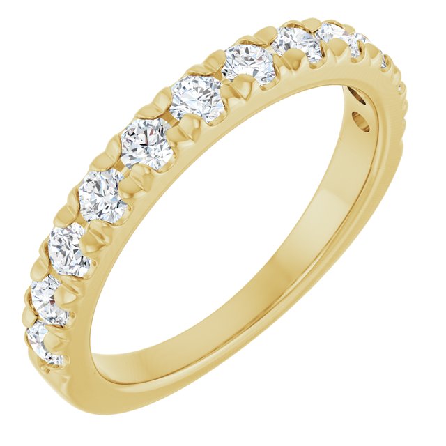14K Yellow Gold 3/4 CTW Lab-Grown Diamond French-Set Anniversary Band