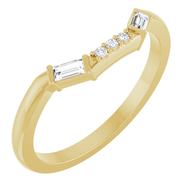 14K Yellow Gold 1/8 CTW Natural Diamond Matching Band