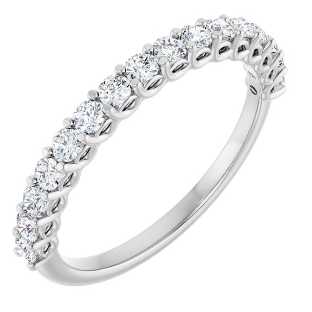 14K White Gold 1/2 CTW Natural Diamond Anniversary Band