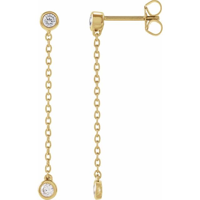 14K Yellow Gold 1/4 CTW Lab-Grown Diamond Chain Earrings