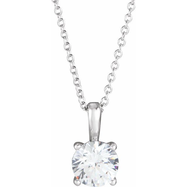 14K White Gold 3/4 CT Natural Diamond Necklace