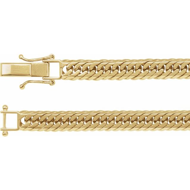 18K Yellow Gold 6.2 mm Diamond-Cut Curb Chain