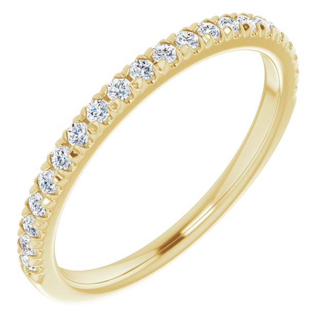 14K Yellow Gold 1/5 CTW Diamond French-Set Matching Band