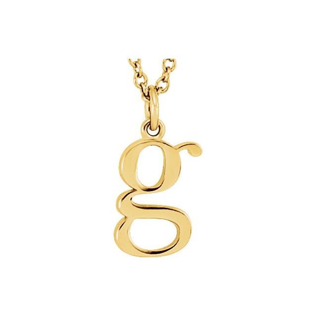 14K Yellow Gold Lowercase Initial Necklace