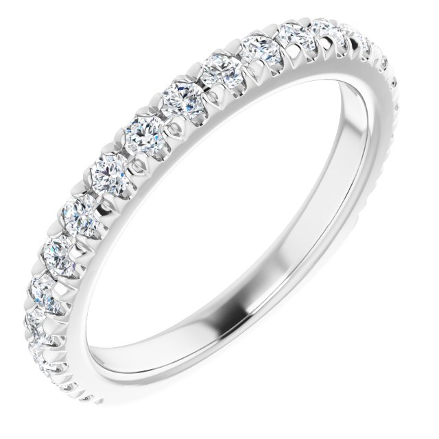 14K White Gold 5/8 CTW Natural Diamond Matching Band