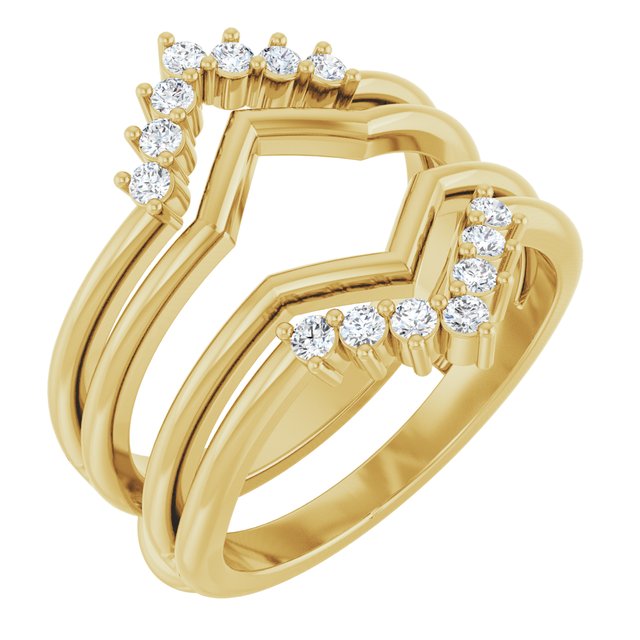 14K Yellow Gold 1/4 CTW Natural Diamond Ring Guard