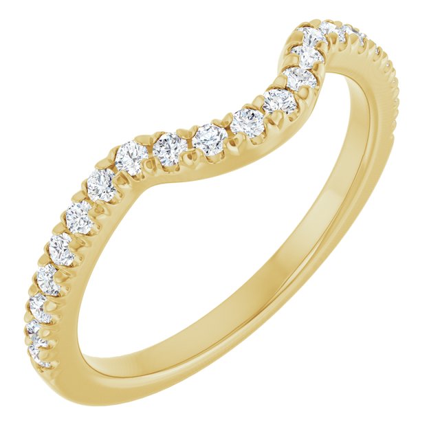 14K Yellow Gold 1/4 CTW Natual Diamond French-Set Contour Band