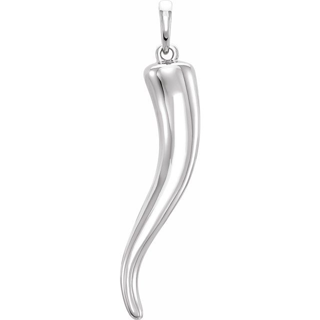 Sterling Silver Italian Horn Pendant