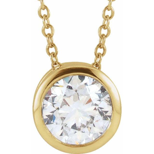 14K Yellow Gold 1/2 CT Lab-Grown Diamond Solitaire Necklace