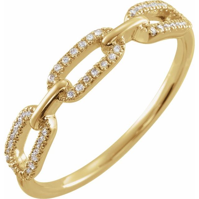 14K Yellow Gold 1/6 CTW Natural Diamond Chain Link Ring