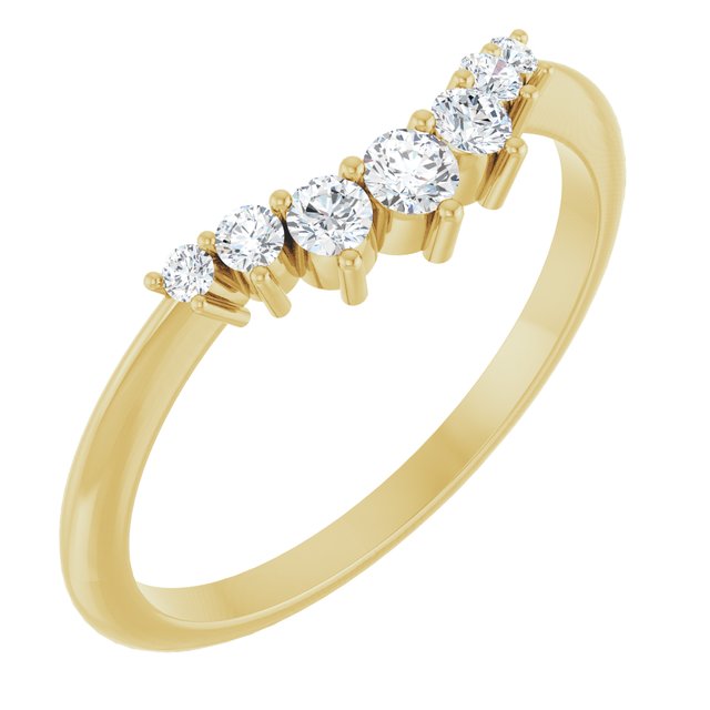 14K Yellow Gold 1/5 CTW Lab-Grown Diamond Contour Band