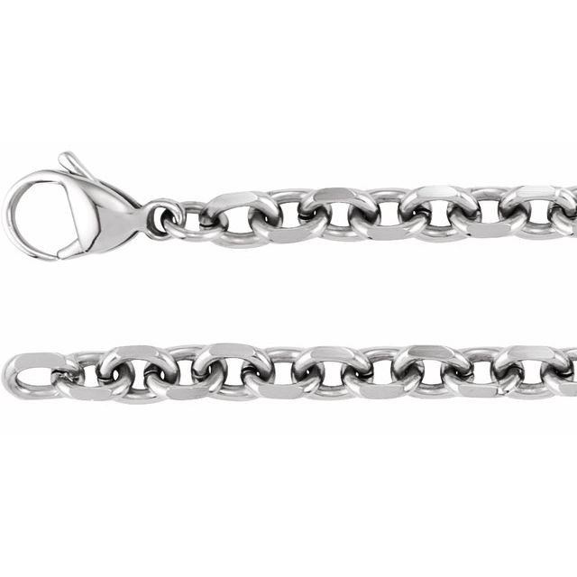 Titanium Titanium 5.5 mm Diamond-Cut Cable 8" Chain