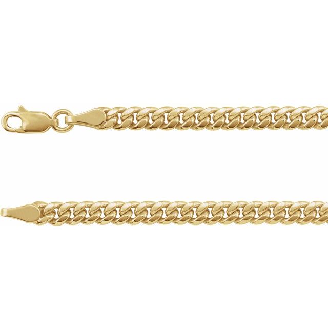 14K Yellow Gold 4.4 mm Hollow Miami Cuban Chain