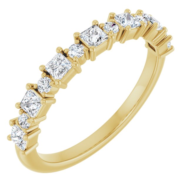 14K Yellow Gold 5/8 CTW Natural Diamond Anniversary Band