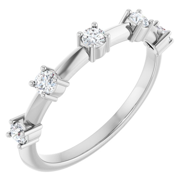14K White Gold 1/3 CTW Natural Diamond Knife-Edge Anniversary Band