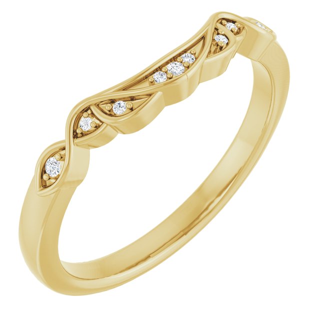 14K Yellow Gold .03 CTW Natural Diamond Matching Band