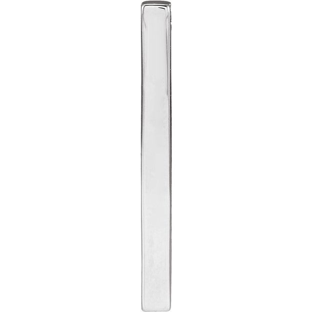10K White Gold Engravable Four-Sided Bar Pendant