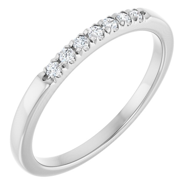 14K White Gold 1/10 CTW Natural Diamond French-Set Anniversary Band