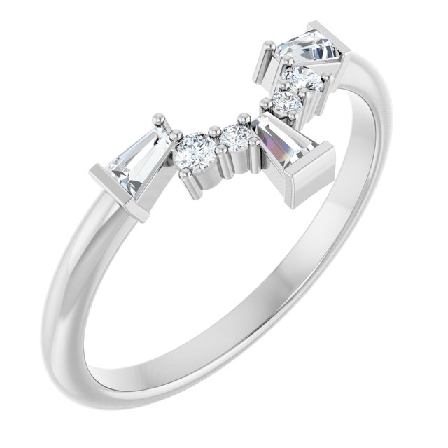 14K White Gold 1/5 CTW Lab-Grown Diamond Contour Band