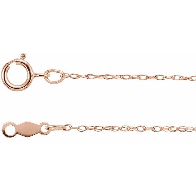 10K Rose Gold 10K Rose Gold .85 mm Rope 16" Chain