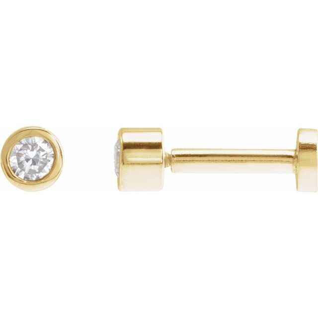 14K Yellow Gold .03 CT Natural Diamond Earrings