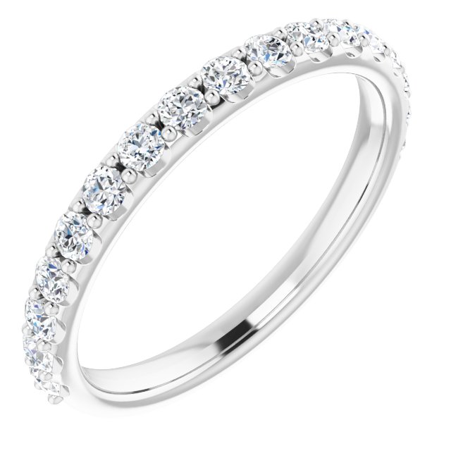 14K White Gold 1/2 CTW Natural Diamond Matching Band
