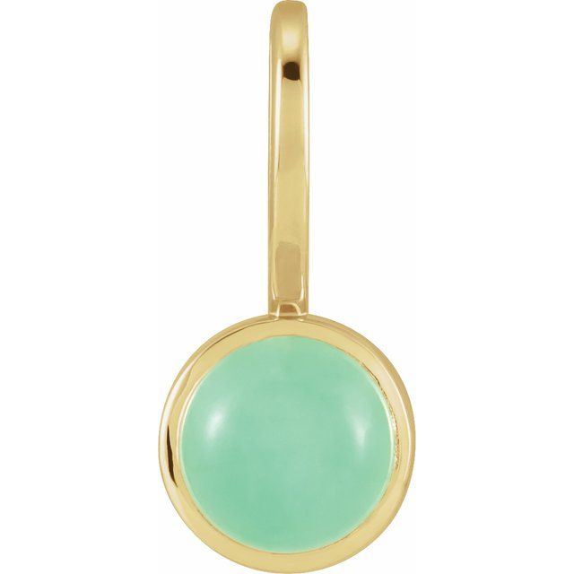 14K Yellow Gold Natural Chrysoprase Charm/Pendant