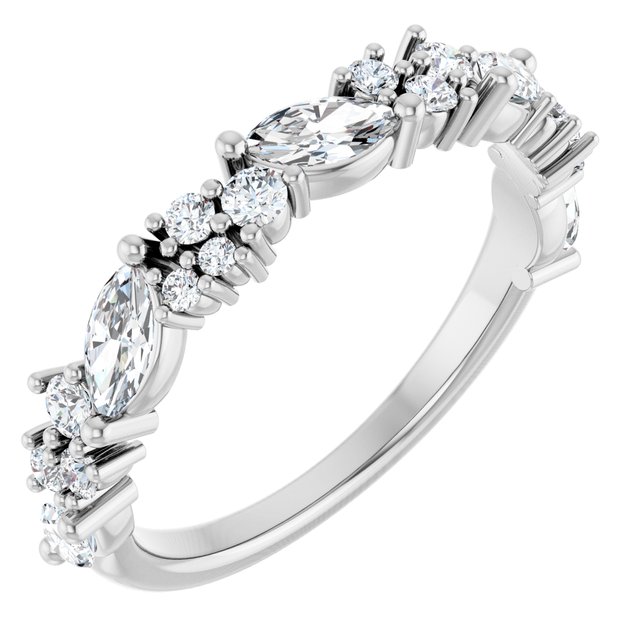 14K White Gold 7/8 CTW Natural Diamond Anniversary Band