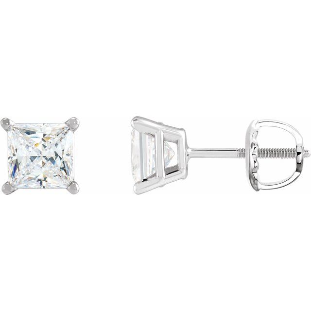 14K White Gold 3/4 CTW Natural Diamond Earrings
