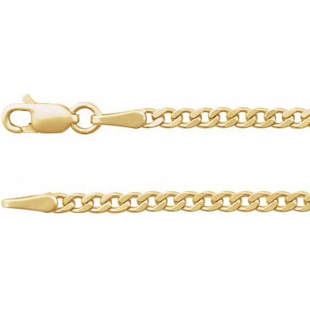 14K Yellow Gold 2.35 mm Fine Curb Chain