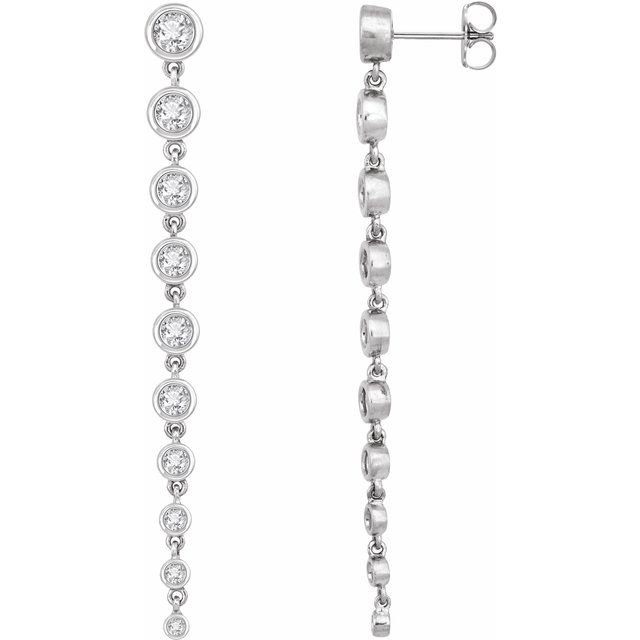 14K White Gold 2 CTW Lab-Grown Diamond Earrings