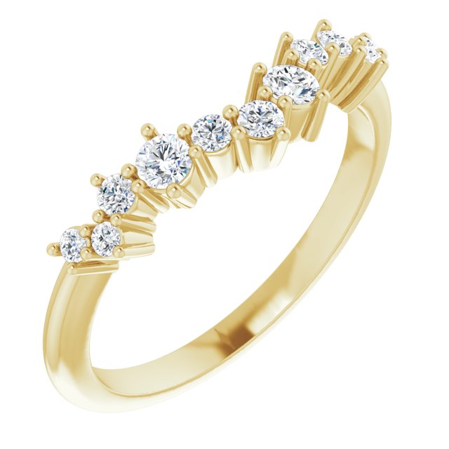 14K Yellow Gold 1/3 CTW Diamond Scattered Matching Band