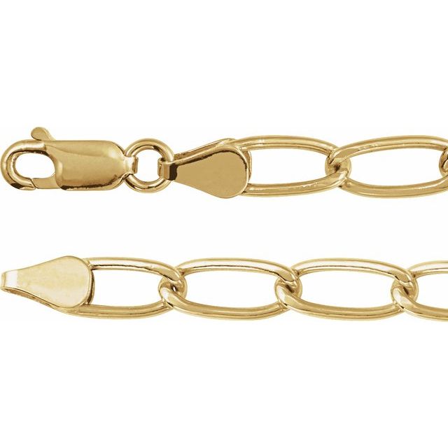 14K Yellow Gold-Filled 5.7 mm Elongated Curb Chain