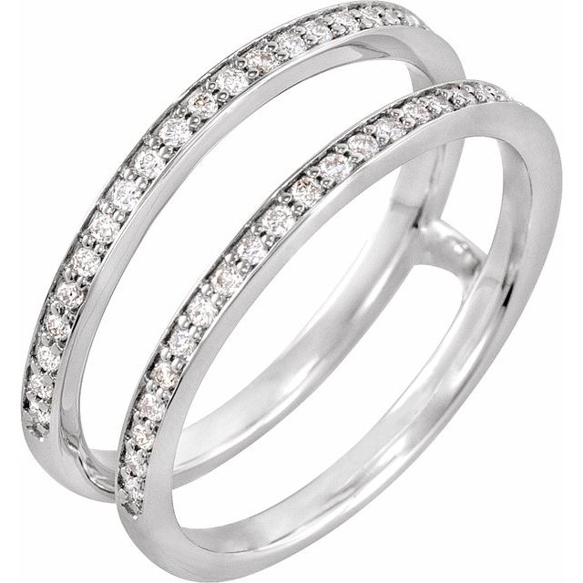 14K White Gold 1/5 CTW Natural Diamond Ring Guard