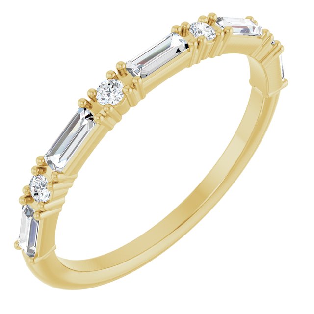 14K Yellow Gold 3/8 CTW Natual Diamond Anniversary Band