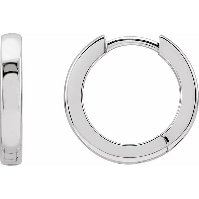 Sterling Silver Hinged 12 mm Hoop Earrings