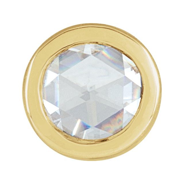 14K Yellow Gold 1/8 CT Rose-Cut Natural Diamond Bezel-Set Pendant