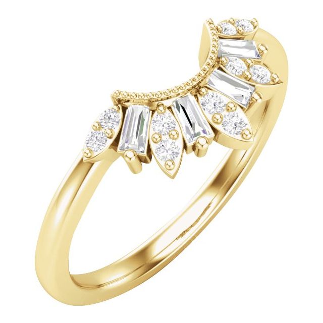 14K Yellow Gold 1/5 CTW Natural Diamond Contour Band
